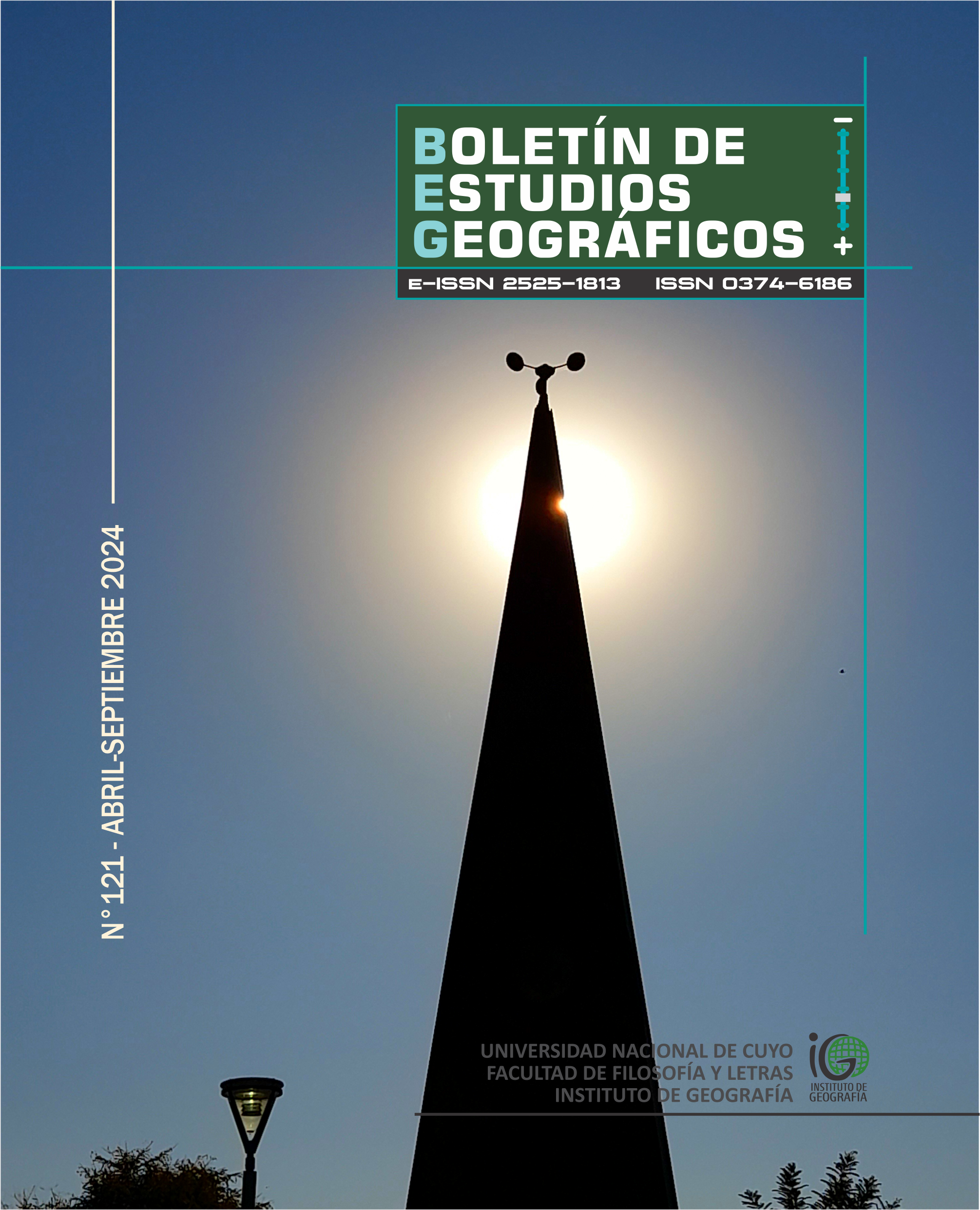 Portada del número 121 del Boletín de Estudios Geográficos