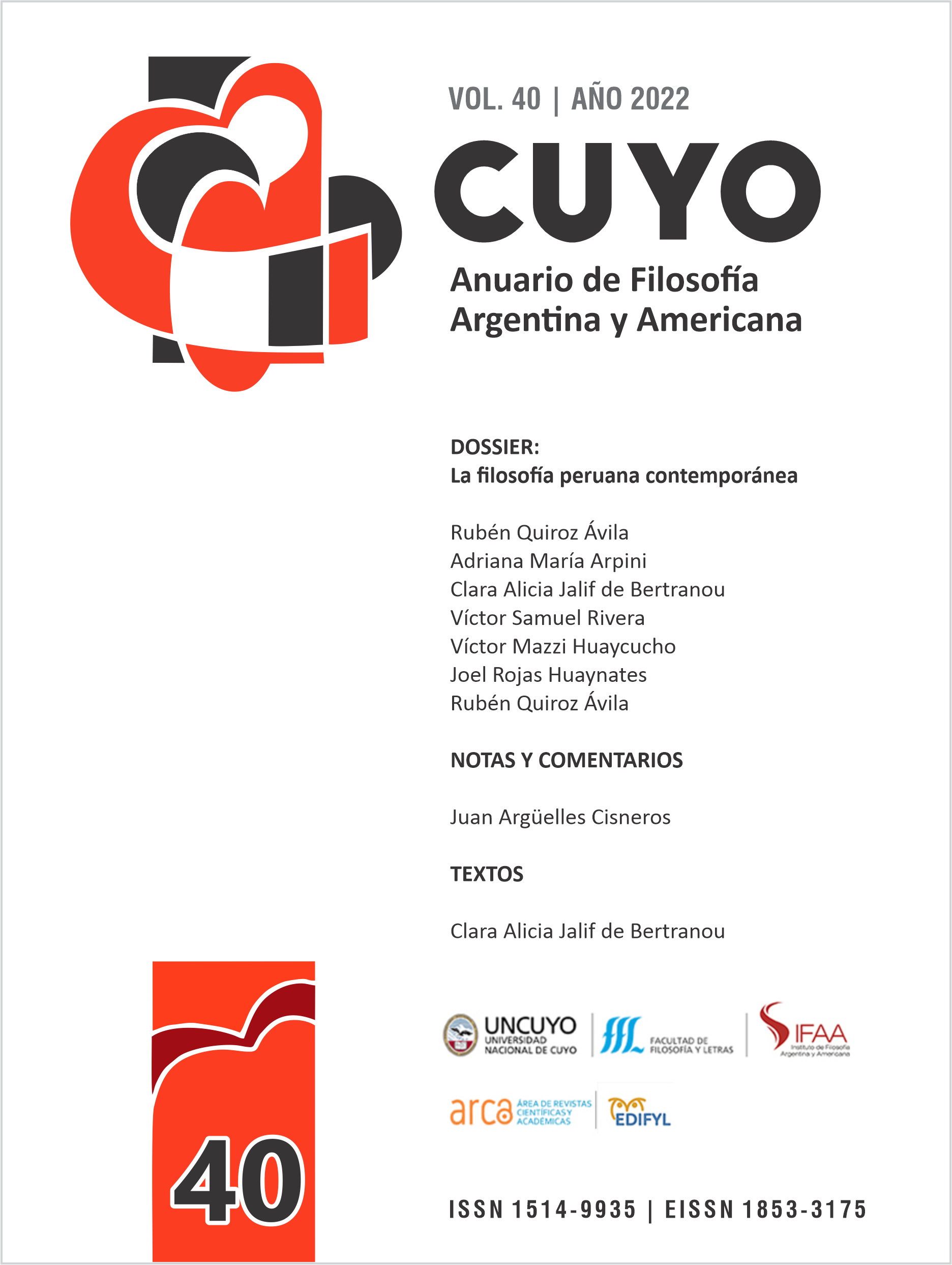 					View Vol. 40 (2022): Dossier: La filosofía peruana contemporánea
				