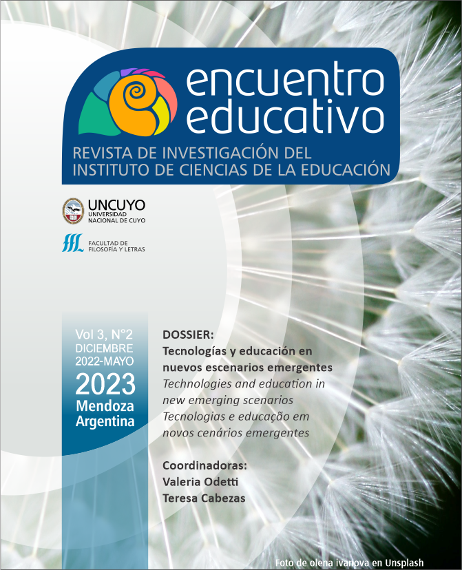 					Visualizar v. 3 n. 2 (2022): DOSSIER: Tecnologías y educación en nuevos escenarios emergentes
				