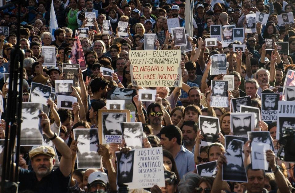 Marcha en Buenos Aires por la desaparición de Santiago Maldonado, 2017.
