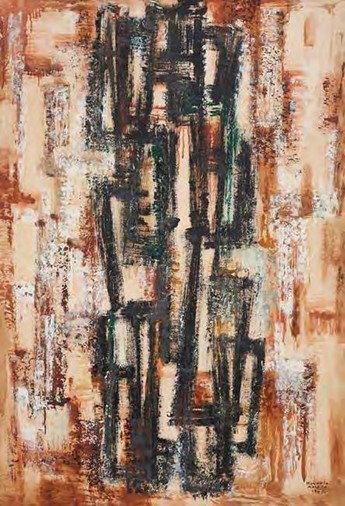Rosario Moreno-sin título. Oleo sobre placa.1962