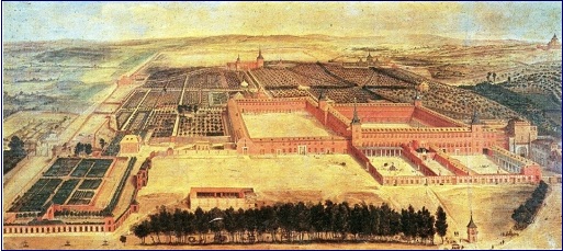 Fig 1. Vista del palacio y jardines del Buen Retiro, 1636-37