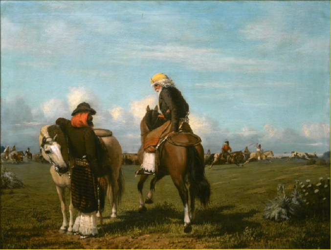 Prilidiano Pueyrredón, Los capataces (1861) Óleo sobre tela, 62 x 81 cm, Colección Fortabat[41].