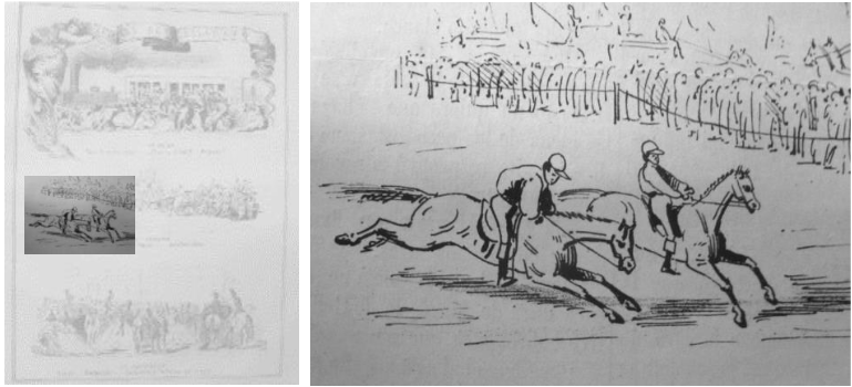 Henry Meyer, “Carreras de Belgrano” en El Mosquito, año II, nº 77, Buenos Aires, 5/11/1864. Foto: LAM [44].