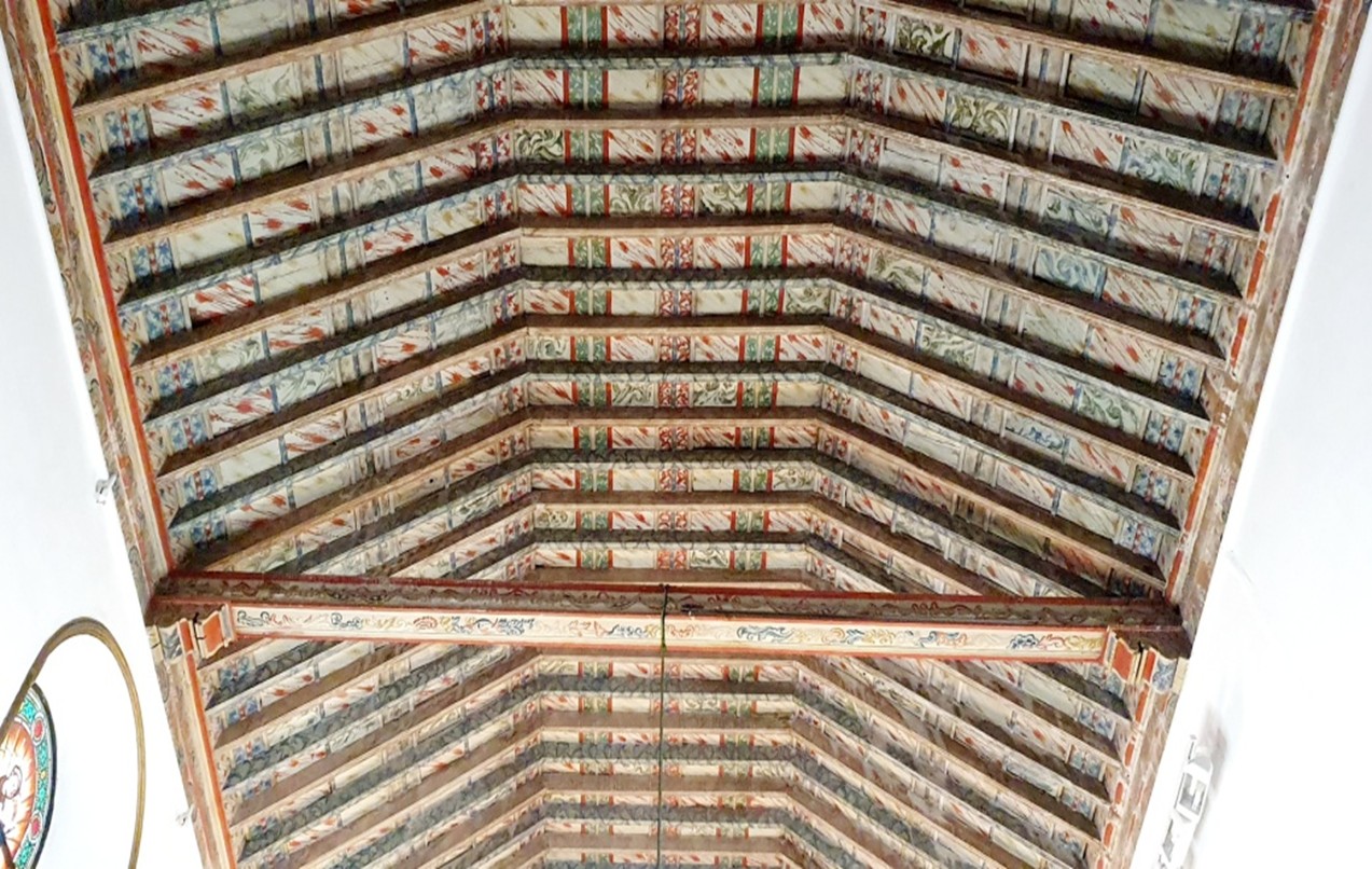 Techumbre de la nave central, Juan Hernández Delgado (1750), Iglesia de la Venerable Orden Tercera de San Francisco, Santa Cruz de Tenerife (Islas Canarias, España).