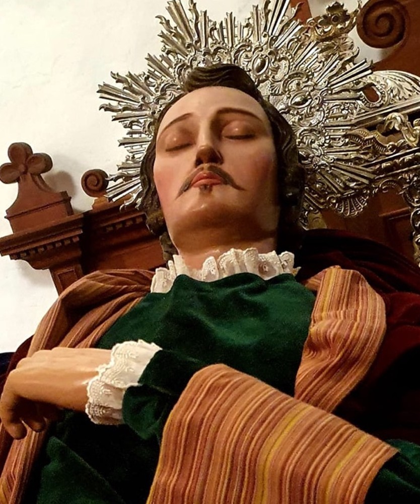 Cabezas de Cristo y San Juan Evangelista del paso procesional de la Oración en el Huerto, Francisco Alonso de la Raya y Blas García Ravelo (atrib.), siglo XVII, Iglesia de San Francisco, Garachico (Tenerife, Islas Canarias). 