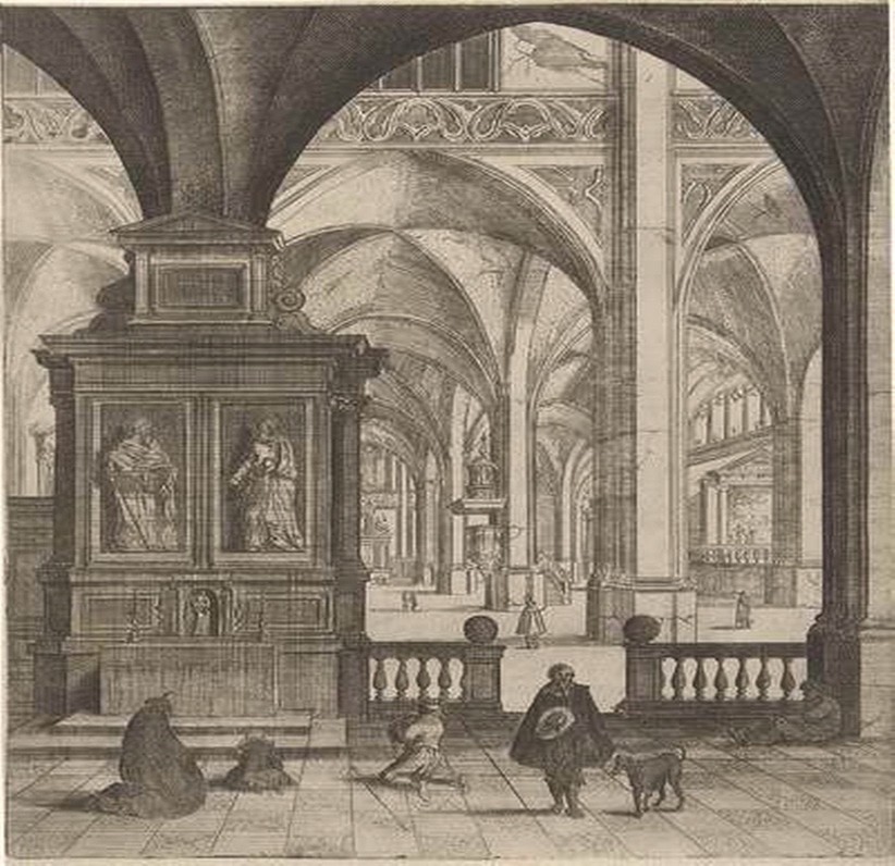 Interior de una iglesia en pleno proceso de destrucción de imágenes[18]