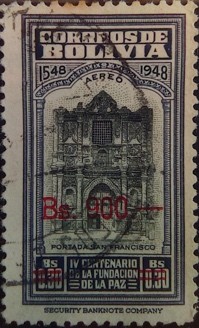 Bolivia (Y.T. Aéreo 172) Año 1957 (*).Grabado (22 x 40) mm [19]