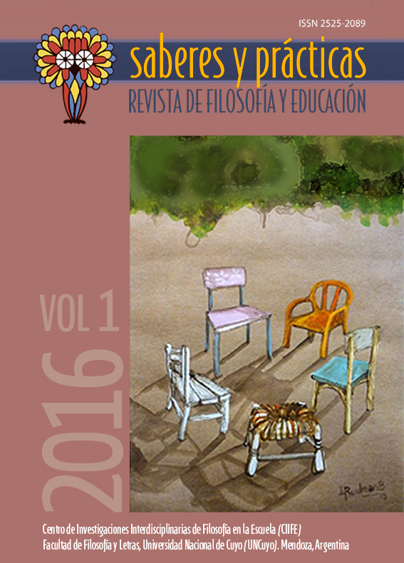 Saberes y prácticas. Revista de filosofía y educación. Volumen 1