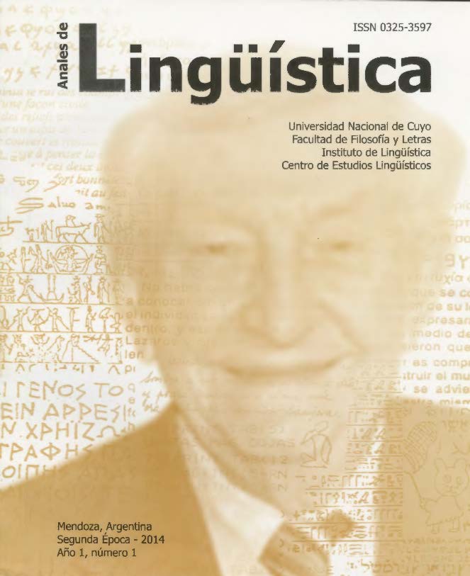 Tapa de Anales de Lingüística, Año 1, número 1